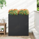 Stoog 30" Tall Planters for Outdoor Plants, All-Weather Metal Planter Boxes Set of 4, with Removable Insert Shelf, Modern Design, Indoor/Outdoor Use, Black by GreenHaven Gardens