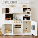 Play Kitchen for Kids with Various Interactive Toddler Kitchen Play Features and 19 Pcs Pretend Wooden Kids Kitchen playset Accessories, Toy Kitchen Set for Boys and Girls Ages 3+ by TinyTreasures Baby Boutique