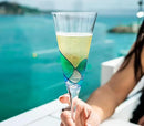 Victoria Barcelona Champagne Flute Set of 2 – 7.5 oz Mouth-Blown Turquoise Sea Glass | Hand-Painted, Gaudí & Murano Inspired | Artistic Unique Gift Ideas for Her or Him by CozyNest Decor