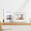 Vittanly 6x8 Picture Frames Set of 9, Shatter Resistant Plexiglass, Display 4x6 Pictures with Mat or 6x8 without Mat, Photo Frames for Wall or Tabletop, Engineered Wood, White by CozyNest Decor