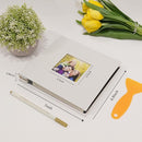 RECUTMS Small Photo Album Self Adhesive Scrapbook Magnetic Photo Albums for 4x6 5x7 8x10 Pictures for Baby Family Wedding 40 Pages with Metal Pen and Plastic Board (White) by TinyTreasures Baby Boutique