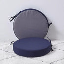 15 x 15 Inch Round Cushions for Outdoor Furniture Non-Slip Waterproof Patio Bistro Chair Cushion with Ties Bar Stool Seat Cushion for Kitchen Chairs Set of 2, Navy Blue by GreenHaven Gardens