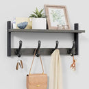 Tatub 20" Rustic Coat Rack Wall Mount with Shelf, Wall Hooks with Shelf, Heavy Duty Entryway Organizer Hangers for Hanging, Hat, Bag, Jacket for Bathroom, Living Room, Bedroom, Ebony by CozyNest Decor