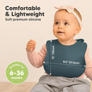 KeaBabies 2-Pack Silicone Baby Bibs for Eating - Sturdy Food-Grade Silicone Bibs for Babies Girl, Boy, Large Food Catcher, Clean & Put On Easily, Waterproof Toddler Feeding Essentials (Rocky) by TinyTreasures Baby Boutique