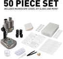 NATIONAL GEOGRAPHIC Dual LED Kids Microscope - 50+ pc Science Kit with 10 Prepared Slides & 10 DIY Blank Slides, Biology Experiment Activity, Microscope Kit for Kids 8-12 (Amazon Exclusive) by TinyTreasures Baby Boutique