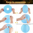 10 Pack Outdoor Silk Lanterns Decorative, 10inch Waterprooof Outside Indoor Chinese Hanging Round Lanterns for Weddings, Birthdays, Parties Decoration(Blue)