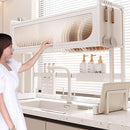 Home Furnishing Dish Rack Over Sink Stainless Steel Over The Sink Dish Drainer Drying Rack Space Kitchen Sink Rack Multifunctional countertop Dish Storage Rack Sink(White,105cm/41.3in) by CozyNest Decor