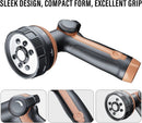 Heavy Duty Garden Hose Nozzle, 100% Metal Water Hose Sprayer with 8 Spray Patterns, High Pressure Hose Nozzle with Thumb Control, On Off Valve, for Lawn & Plant Watering, Car & Pet Washing by GreenHaven Gardens