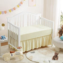 Horbaunal 2 Pack Crib Skirt & Crib Bed Sheet Set, Cream Crib Bed Skirt 28" x 52" with 14" Drop Dust Ruffle, Soft Microfiber Toddler Bedskirt Nursery Bedding Skirt for Baby Girls and Boys by TinyTreasures Baby Boutique