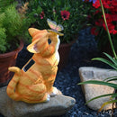 Cat Garden Figurines Outdoor Decor Solar Statue with LED Lights for Patio Lawn Yard Art Decoration Housewarming Garden Gift by GreenHaven Gardens