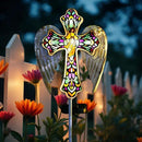 TEDOF Solar Glass Cross Stake Lights Outdoor Garden Lights,Cemetery Decorations for Grave,Jesus Cross Angel Wings Memorial Gifts for Mom,Yard Lawn Garden Patio Christmas Decor by GreenHaven Gardens