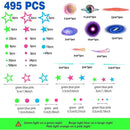Spakon 495 Pcs Glow in The Dark Moons and Stars Wall Decals for Ceiling,Glowing Planets Wall Stickers Removable Galaxy Solar System Space Decal Nursery Stickers for Kids Bedroom Living Room Decor by CozyNest Decor
