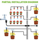 240FT Drip Irrigation System,Automatic Drip Irrigation Kit with 1/2 inch Hose 1/4 inch Distribution Tubing and Accessories,for Lawn Raised Bed Greenhouse Plant Watering System by GreenHaven Gardens