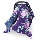 TANOFAR Car Seat Cover Baby, Carseat Covers Baby Boy Girl, Peekaboo Opening Infant Car Seat Cover for Winter, Warm & Cozy, Purple Floral by TinyTreasures Baby Boutique