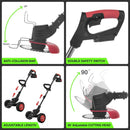 Electric Weed Wacker Cordless with Wheels: Electric Weed Wacker Battery Powered 24V 4.0Ah - Cordless String Trimmer for Lawn Garden Glass Pruning Trimming, Black by GreenHaven Gardens
