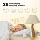 White Noise Machine | Paussion Long-Lasting Fast Charging Portable Travel Mini Sound Machine with 25 Soothing Sounds for Adults, Kids, and Babies | Auto Timer, Travel, Sleep, Baby, Fan - White by TinyTreasures Baby Boutique