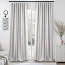 ANRODUO Back Tab Blackout Curtains for Bedroom Living Room, Rod Pocket Pinch Pleated Thermal Insulated Room Darkening Curtains 96 Inches Long 2 Panels, Greyish White, 42 x 96 Inch by TinyTreasures Baby Boutique