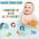 Baby Bath Toys for Toddlers 1-3, Kid Bathtub Toy with 36 Foam Bath Letter & Number, Fishing Games with Fish Net, Water Pool Toy with Storage Bag, Shower Toy Gift for Boy Girl Infant 1 2 3 4 5 6 by TinyTreasures Baby Boutique