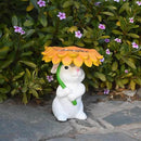 Solar Garden Decor Bunny Garden Statue Easter Decorations Outdoor Resin Sunflower Rabbit Statue with Bird Feeder Patio Decor Bunny Figurines with Lights Yard Decorations Easter Gifts for Women by GreenHaven Gardens