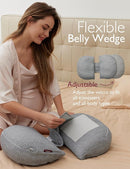 Momcozy Portable Pregnancy Pillow – W Shaped Maternity Support for Side Sleepers, Adjustable Travel Wedge Pillow for Back, Belly, and Hip Relief, Ideal for Pregnant Women, Deep Grey by TinyTreasures Baby Boutique