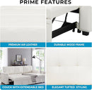 Naomi Home Laura Sectional Sofa White/Air Leather by CozyNest Decor