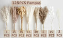 128 PCS Dried Pampas Grass Bouquet, Boho Table Decor, Bunny Tails Dried Flowers, Brown Pampas, White Pampas Grass for Weddings, Home Decor, Rustic Parties, and Baby Shower Decorations by CozyNest Decor
