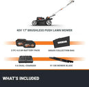 WORX 40V 17'' Cordless Lawn Mower for Medium Size Yards, 2-in-1 Electric Mower Cuts to Edge, Compact & Lightweight Push Lawn Mower with 6-Position Height Adjustment – 2 Batteries & Charger Included by GreenHaven Gardens