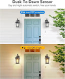 VIANIS Dusk to Dawn Outdoor Wall Lighting, Exterior Light Fixture Wall Mount for House Front Porch Light, Black Anti-Rust Aluminium Modern Outside Coach Lantern with Tempered Glass Shade for Garage by GreenHaven Gardens