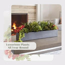Oblong Faux Succulent Arrangement, Premium Artificial Indoor Plant Enhances Interior Design, Display on any Surface in Your Home Adding an Inviting Touch of Nature, Grey Planter Pot Included by GreenHaven Gardens