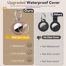 Upgrade Waterproof 2 Pack Airtags Holder with Apple Airtags Keychain, Hard PC Air Tag Case, Anti-Scratch & Shock Air tag Holder, Men's Women's Keyrings & Keychains-Black+Light Brown by TinyTreasures Baby Boutique