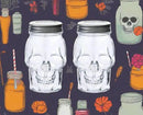 Set of 2 Skull Mason Jar Glasses with Lids | 16oz Reusable Halloween Drinking Glasses | Unique Skull Décor, Storage, & Canning Jars for Parties & Gifts by CozyNest Decor