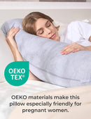 Momcozy Pregnancy Pillows for Side Sleeping, J Shaped Maternity Body Pillow for Pregnancy, Soft Pregnancy Pillow with Jersey Cover for Head Neck Belly Support, Grey by TinyTreasures Baby Boutique