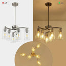 6 Light Modern Brushed Nickel Pendant Light Fixture For Dining Room，Contemporary Kitchen Light Fixtures Brushed Nickel，Adjustable Height Farmhouse Dining Chandeliers Over Table，With Glass Shade by CozyNest Decor
