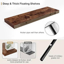 Heimlove Bathroom 12'' Deep Floating Shelves for Wall - Shelf Over Toilet Wall Mounted Farmhouse 24 inches,Wood Floating Shelves Decor & Storage Set of 1,Rustic Brown by CozyNest Decor