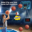 Indoor Basketball Hoop for Kids with Led Lights Mini Basketball Hoop with Remote Control Over The Door Basketball Hoops with Scoreboard Basketball Toys for 4-12 Year Old Boys Girls by TinyTreasures Baby Boutique