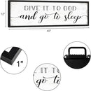 Give It to God and Go to Sleep Sign: Farmhouse Bedroom Wall Decor Above Bed Rustic Country Master Bedroom Framed Hanging Decor Country Plaque 12" x 40" by CozyNest Decor