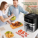 5.8QT Digital Air Fryer with Viewable Window, Adjust Temp & Timer, Air Frying, Reheat, Easy for Frozen Food, Snacks, Dinner, Large Square Basket than Round, Portable for Family & Apartment by CozyNest Decor
