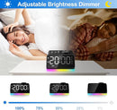 JALL Digital Alarm Clock with FM Radio for Bedroom, 8 Colors Night Light with Charging Port, Sleep Sound Machines with Timer, Dual Alarm (Black with RGB Font) by TinyTreasures Baby Boutique