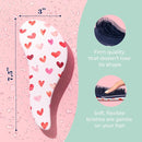 Crave Naturals Glide Thru Hair Brush - Detangler Brush for Curly, Straight, Wet or Dry Hair - Gentle Detangling Brusheses for Adults, Kids, Toddlers - Hair Accessories for Women, 7.5"x3" - Pink Hearts by TinyTreasures Baby Boutique
