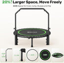 BCAN 40"/48" Mini Rebounder Trampoline for Adults with Bar, 450/550LBS Fitness Trampoline with Bungees, Adjustable Handle, Stable & Quiet, Indoor Outdoor, Whole-Body Workout & Relaxation at Home by TinyTreasures Baby Boutique