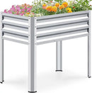 KING BIRD Raised Garden Bed with Legs Galvanized Elevated Planter Box for Backyard, Patio, Balcony, 33.9x17.7x31.5in, Silver by GreenHaven Gardens