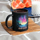 Personalized Winter Landscape Coffee Mug, Custom Northern Lights Ceramic Cup, Enchanted Forest With Vibrant Sky Mug, Custom Choose Name Black Mug 11oz 15oz, Gift For Nature Lovers by CozyNest Decor