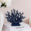 5.8" H Dark Blue Coral Decor - Resin Coral Statue, Nautical Decor for Home, Bedroom, Bathroom, Living Room, Ocean Themed Cabinet Shelf Tabletop Decoration by CozyNest Decor
