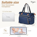 Diaper Bag Tote, Large Baby Diaper Bags Waterproof, Hospital Bag for Labor Delivery with Pacifier Case, Changing Pad, Shoulder Strap, Dark Blue by TinyTreasures Baby Boutique