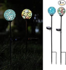 VCUTEKA Solar Garden Lights, Mosaic Solar Light Outdoor Waterproof LED Pathway Stake Light for Landscape Patio Yard Deck Walkway Decoration, 2 Pack by CozyNest Decor