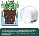 D'vine Dev 4 Inch Design Self Watering Planter for Indoor Plants, White Terracotta Pot with Teal Cylinder Glass Cup, Set of 3,37-Z-A-5-T by GreenHaven Gardens