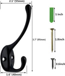 IBosins Wall Mounted Coat Rack, Entryway Hanging , Metal Wood Rack with 4 Black Literary Rustic Hooks Rail for Scarf, Bag, Towel, Key, Cap, Cup, Hat (Brown) by CozyNest Decor