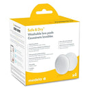 Medela Safe & Dry Washable Nursing Pads, 4 Count Breast Pads for Breastfeeding, Ultra-Absorbent, Reusable, No-Slip Contoured Design by TinyTreasures Baby Boutique