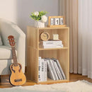 LEYAOYAO 2 Cube Bookshelf,Natural Record Player Stand Holds up to 100 Albums, Mini Wood Book Shelf Storage Organizer,Turntable Stand with Vinyl Storage Cabinet, Narrow Open Bookcase for Small Spaces by CozyNest Decor