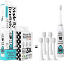 Kids Electric Toothbrush - Rechargeable Vibrating Toothbrush with Timer, Includes 6 Replacement Heads, Gently Cleans Little Teeth, for Girls and Boys, Kids & Toddlers Age 2+, Shark by TinyTreasures Baby Boutique